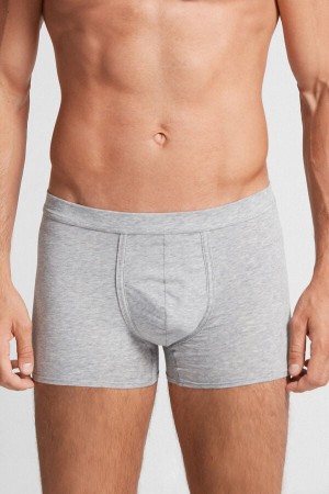 Men Intimissimi Natural Fresh Cotton Boxer Light Grey | 8543901-XH