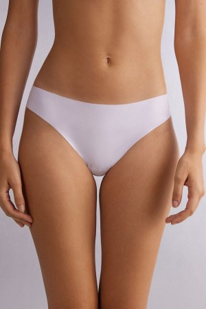 Women Intimissimi Brazilian Seamless Ultra Light Microfiber Briefs White | 6940837-BJ