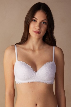 Women Intimissimi Claudia Balconette Lace Bra White | 1728935-AG