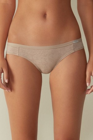 Women Intimissimi Cotton Panties Beige | 5407369-TW