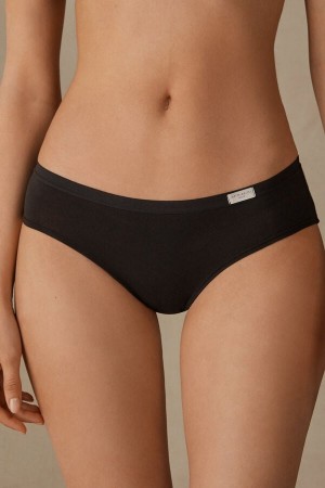 Women Intimissimi Cozy Cotton Panties Black | 9682013-VZ