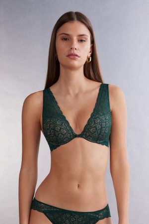 Women Intimissimi Elena Balconette Lace Bra Green | 3401786-GK