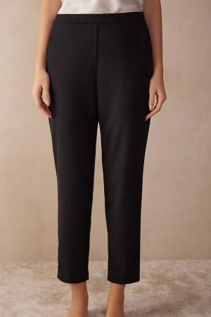 Women Intimissimi Full Length With Pockets Pants Black | 5473029-WS