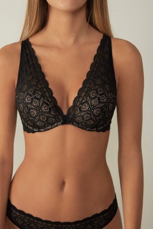 Women Intimissimi Giorgia Balconette Lace Bra Black | 4903861-CI