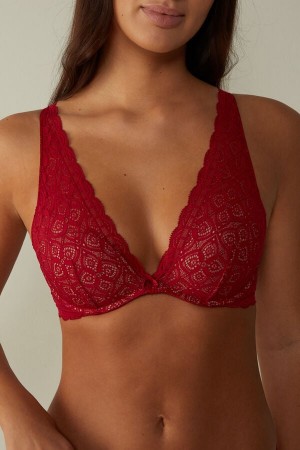 Women Intimissimi Giorgia Balconette Lace Bra Red | 1094672-LQ