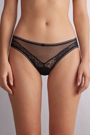 Women Intimissimi Lace Never Gets Old Panties Black | 2167543-SG