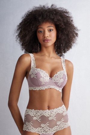 Women Intimissimi Pretty Flowers Sofia Balconette Bra White | 4162370-UY