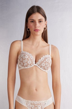 Women Intimissimi Romance Yourself Silvia Push-Up Bra Light Yellow / Beige | 0159724-GK