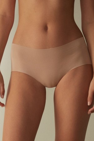 Women Intimissimi Seamless Cotton Hipster Briefs Orange Beige | 8257364-CW