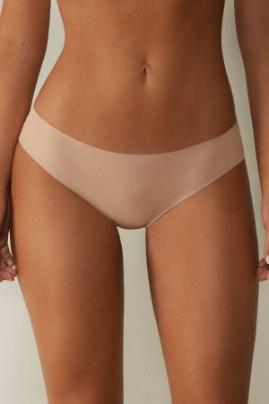 Women Intimissimi Seamless Cotton Panties Orange Beige | 9610248-OQ