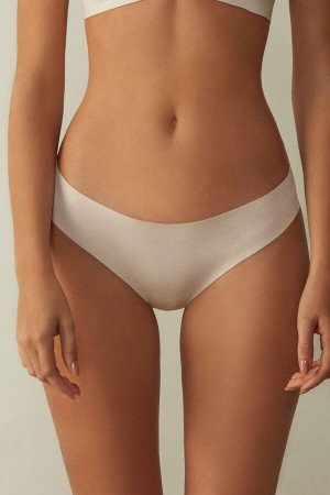 Women Intimissimi Seamless Cottonzilian Briefs Cream Pink | 7624509-AL