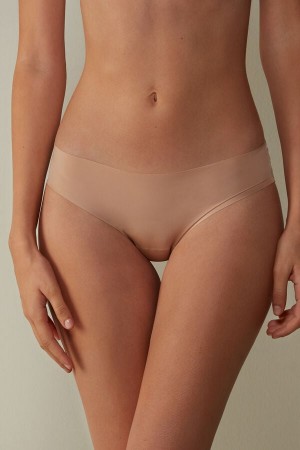 Women Intimissimi Seamless Microfiber Panties Orange Beige | 5791630-EF