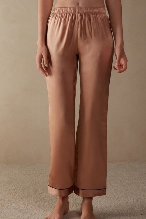 Women Intimissimi Silk Satin Pants Pink | 8063415-IR