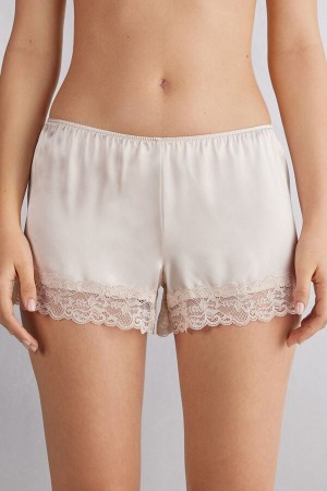 Women Intimissimi Silk Shorts Cream Pink | 3659481-EA