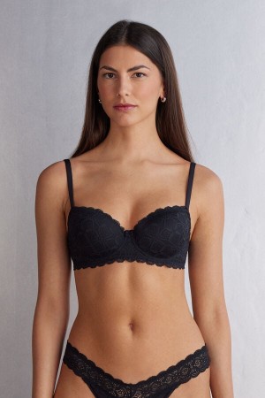 Women Intimissimi Sofia Balconette Lace Bra Black | 0582741-RL