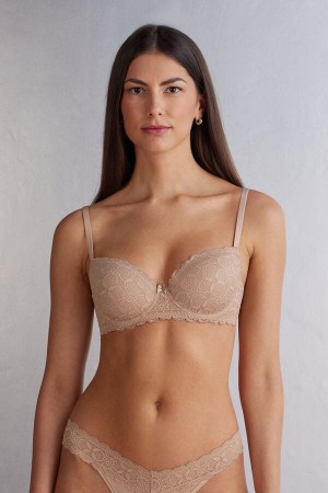 Women Intimissimi Sofia Balconette Lace Bra Orange Beige | 4210953-OS