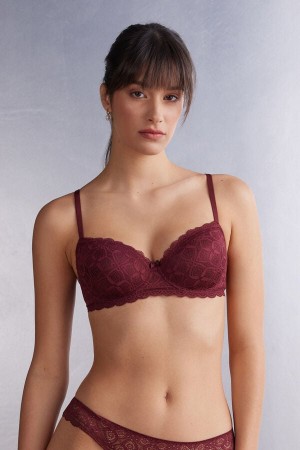 Women Intimissimi Sofia Balconette Lace Bra Red | 4382719-FH