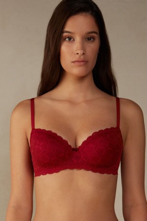 Women Intimissimi Sofia Balconette Lace Bra Red | 8250931-JL