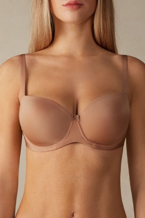 Women Intimissimi Sofia Natural Lift Balconette Ultralight Microfiber Bra Beige | 4852367-ZG