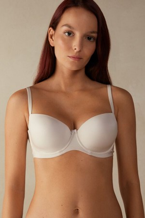 Women Intimissimi Sofia Natural Lift Balconette Ultralight Microfiber Bra Cream Pink | 7031549-KN