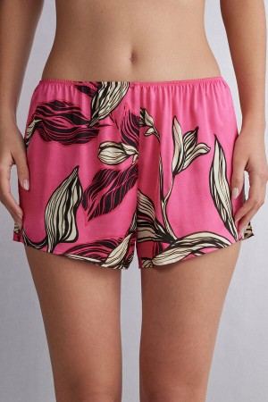 Women Intimissimi Sweet Like Sugar Viscose Satin Shorts Pink | 4710923-KX