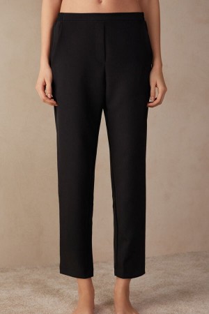 Women Intimissimi TrouPockets Trousers Black | 5234081-UG