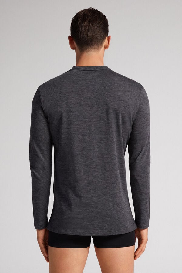 Men Intimissimi Crew-Neck Merino-Wool Long Sleeve Grey | 3875409-UN