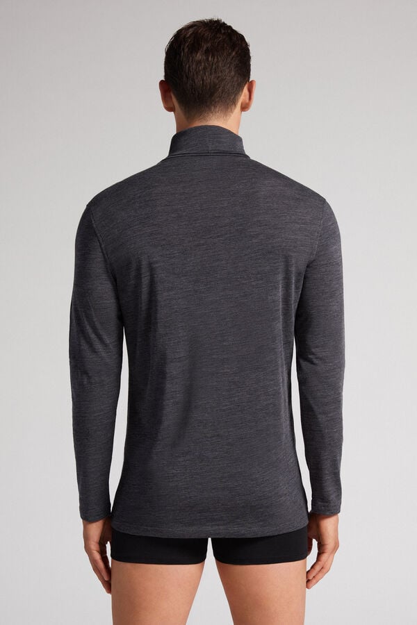 Men Intimissimi High-Neck Merino-Wool Long Sleeve Grey | 0619284-PZ