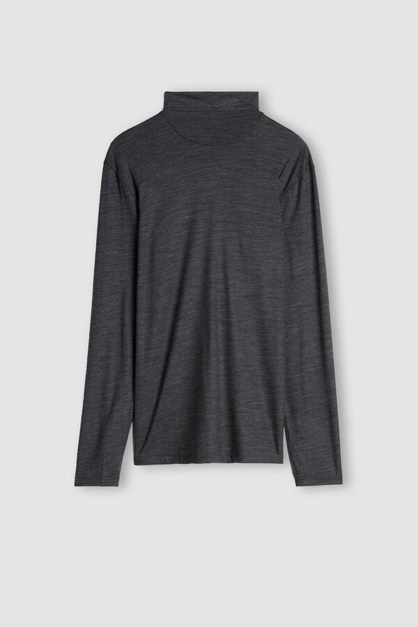 Men Intimissimi High-Neck Merino-Wool Long Sleeve Grey | 0619284-PZ