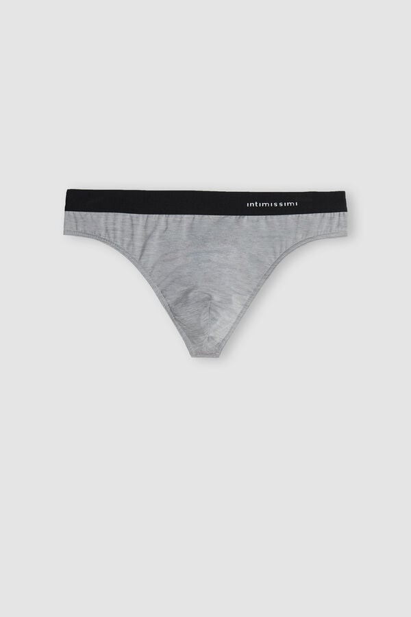 Men Intimissimi Logo Detailed Microfiber Thong Light Grey | 4781309-EC