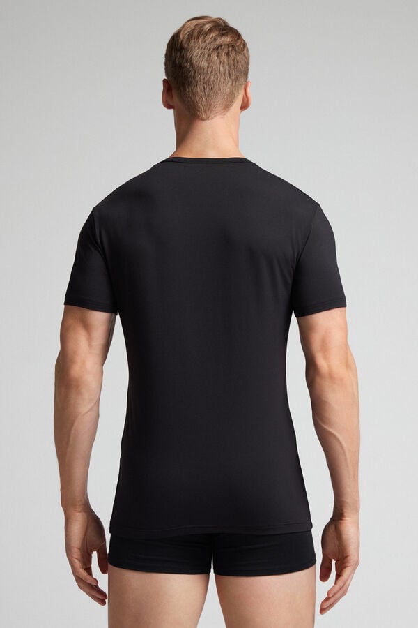 Men Intimissimi Microfiber T-Shirt Black | 1947302-OH