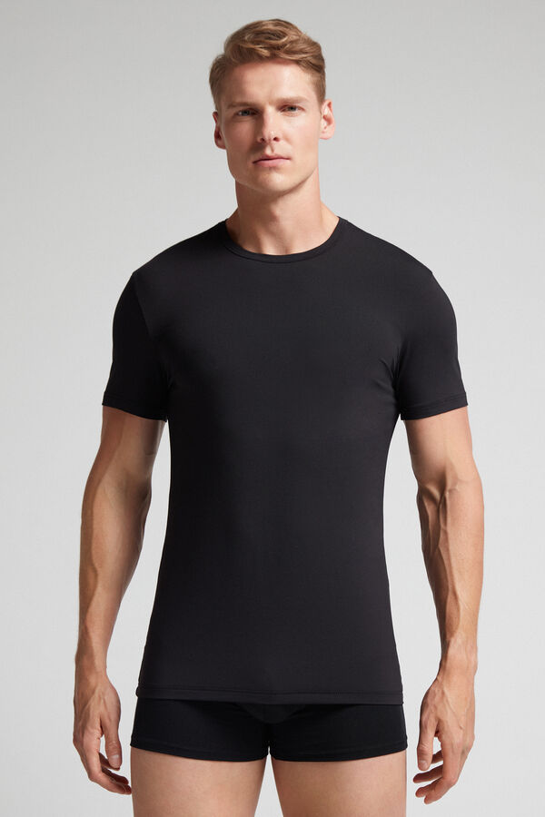 Men Intimissimi Microfiber T-Shirt Black | 1947302-OH