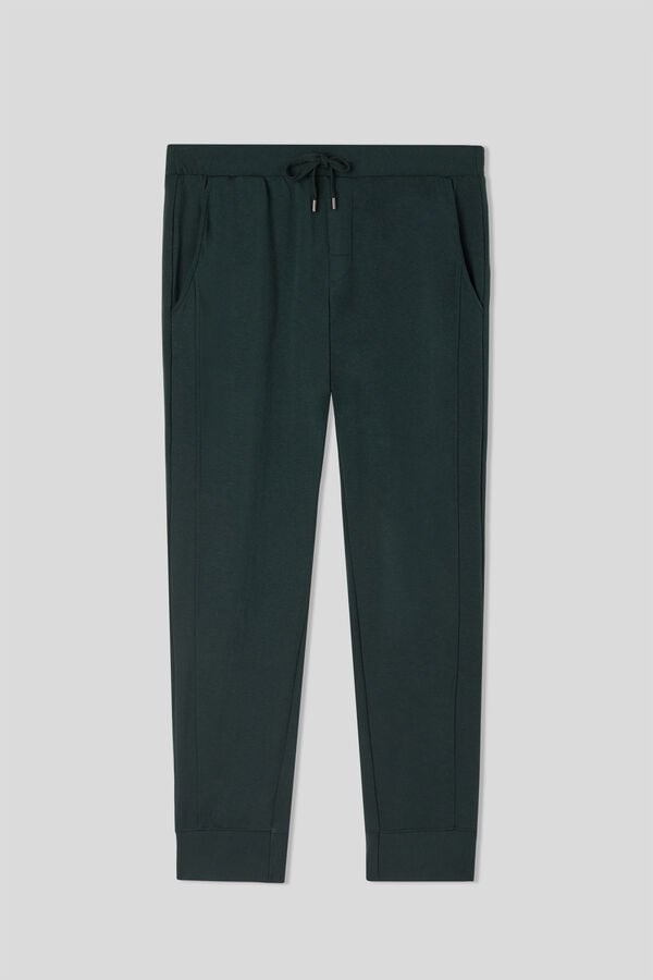 Men Intimissimi Micromodal Trousers Dark Green | 4986512-YG