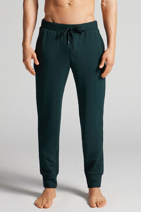 Men Intimissimi Micromodal Trousers Dark Green | 4986512-YG