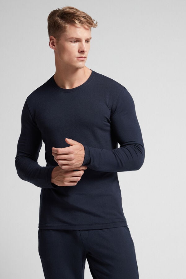 Men Intimissimi Modal-Cashmere Long Sleeve Black | 4952361-VI