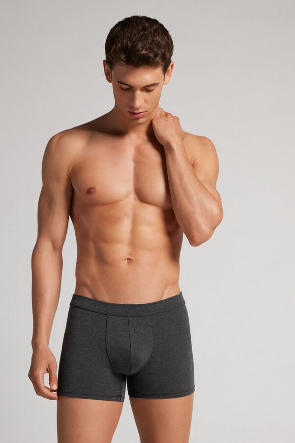 Men Intimissimi Modal And Silk Boxer Dark Grey | 9507684-WS