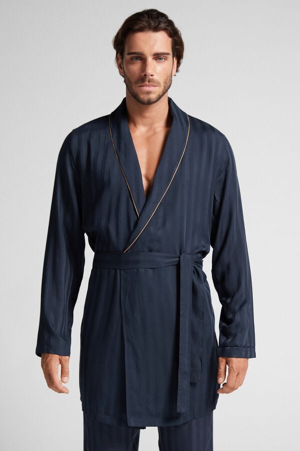 Men Intimissimi Modal Robe Black | 7439162-JU