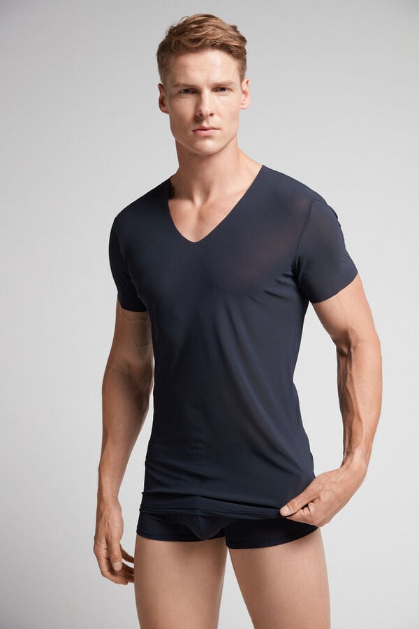 Men Intimissimi Seamless Micromesh T-Shirt Black | 5968307-UK