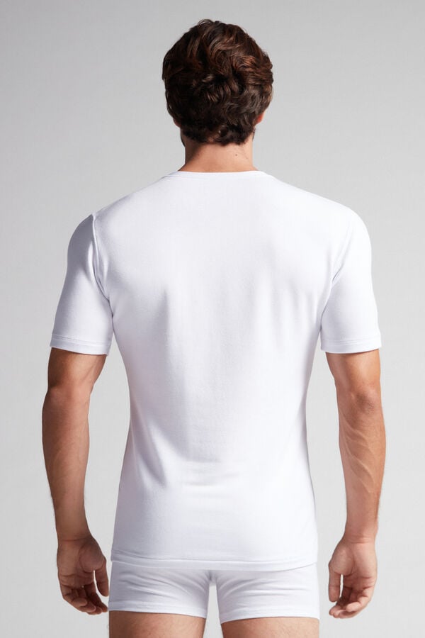 Men Intimissimi Short-Sleeve Modal-Cashmere T-Shirt White | 3190658-AB