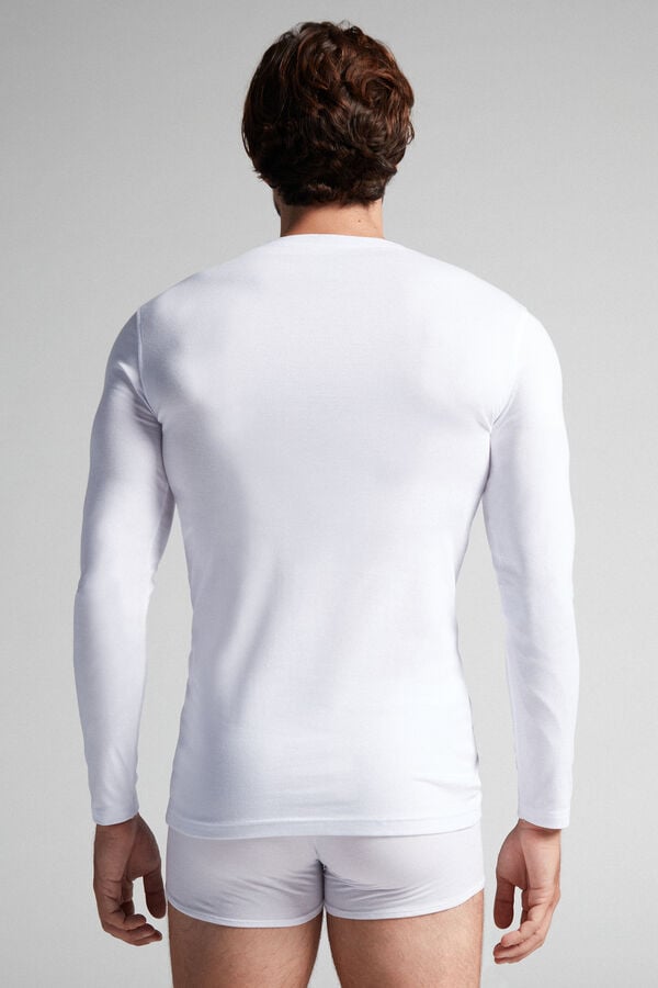 Men Intimissimi Stretch Superior Cotton Long Sleeve White | 8569427-FU