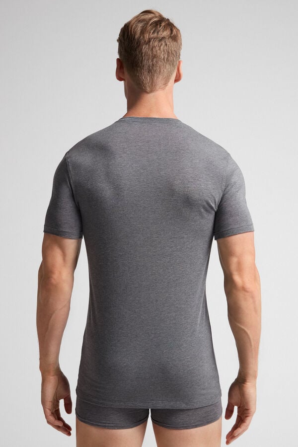 Men Intimissimi Stretch Superior Cotton T-Shirt Deep Grey | 9835127-TX