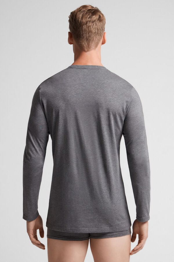 Men Intimissimi Superior Cotton Long Sleeve Deep Grey | 1238046-FU