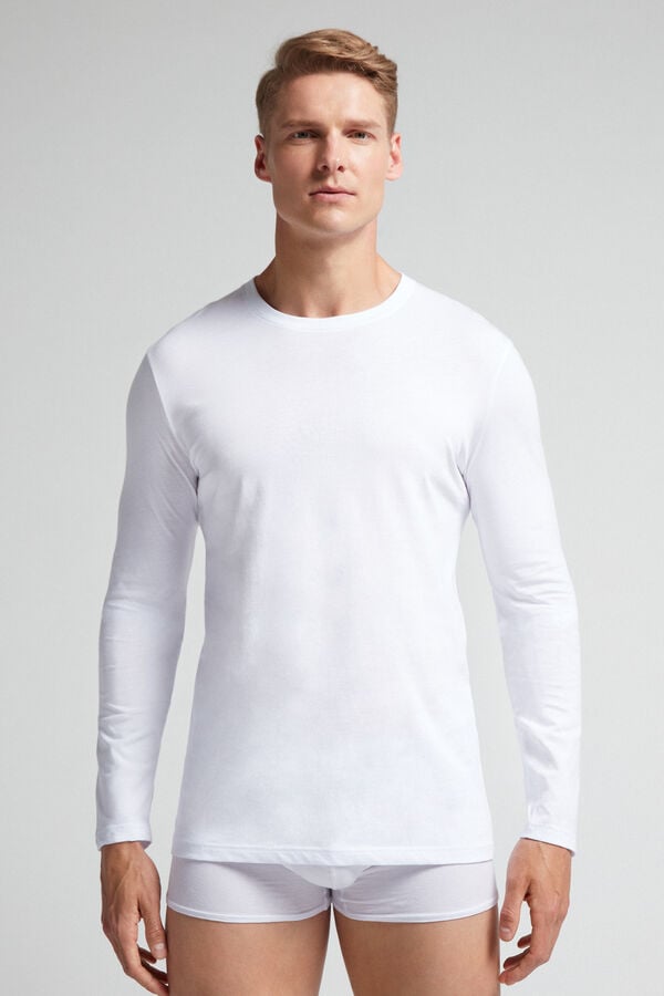 Men Intimissimi Superior Cotton Long Sleeve White | 4362195-JI