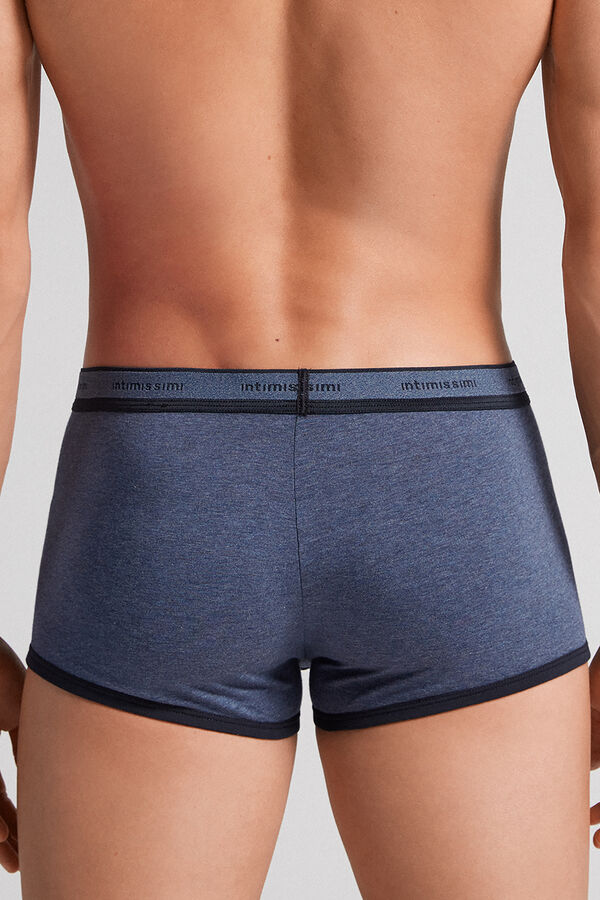 Men Intimissimi Superior Cotton With Logo Boxer Blue / Blue | 2845071-HI