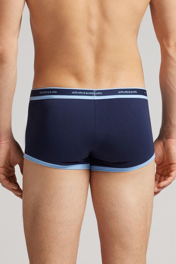 Men Intimissimi Superior Cotton With Logo Boxer Navy | 7940238-ZA