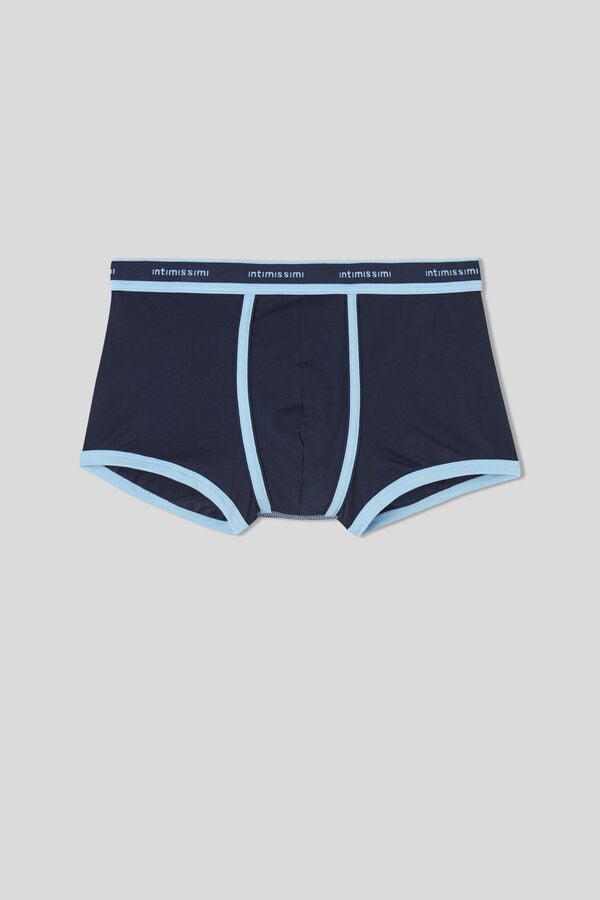 Men Intimissimi Superior Cotton With Logo Boxer Navy | 7940238-ZA