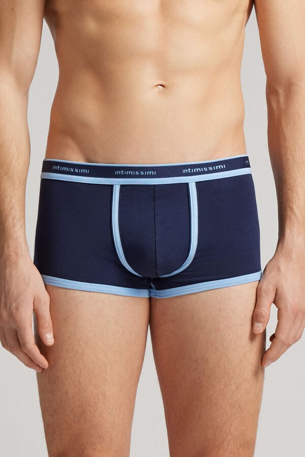 Men Intimissimi Superior Cotton With Logo Boxer Navy | 7940238-ZA