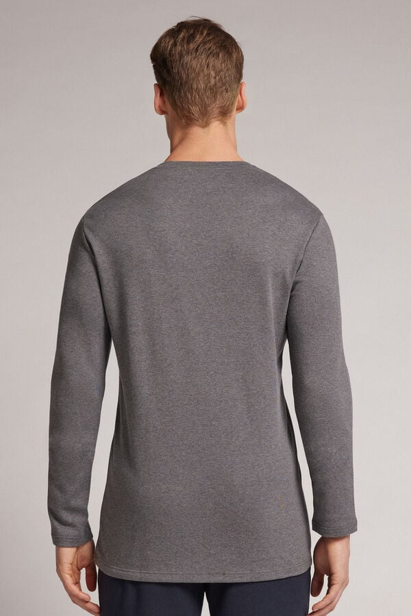 Men Intimissimi Top In Warm Cotton Long Sleeve Deep Grey | 4960378-LM