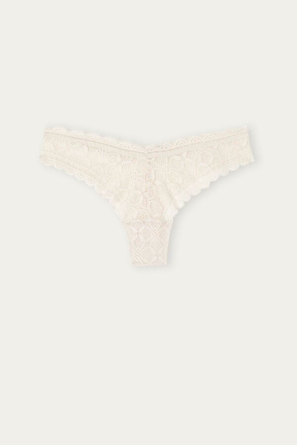 Women Intimissimi 80s-Style Lacezilian Briefs Cream Pink | 4539172-XM