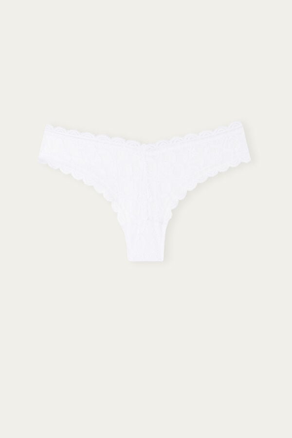 Women Intimissimi 80s-Style Lacezilian Briefs White | 8469530-ID